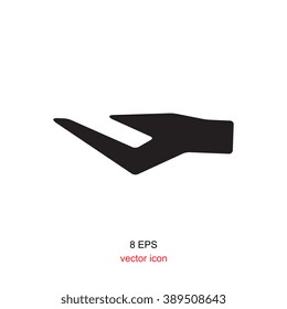 Hand Icon Isolated On White Background