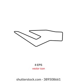 Hand Icon Isolated On White Background