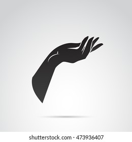 Handsymbol einzeln auf weißem Hintergrund. Vektorillustration Kunst.