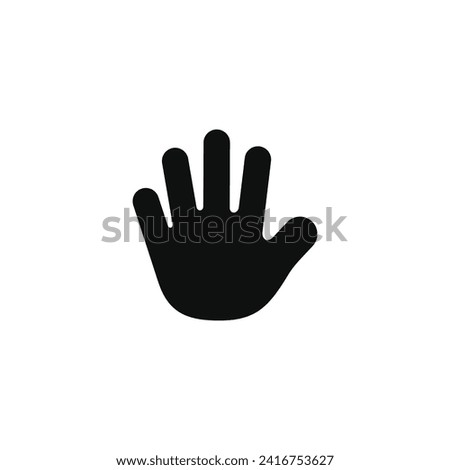 Hand icon isolated on white background. Palm hand icon