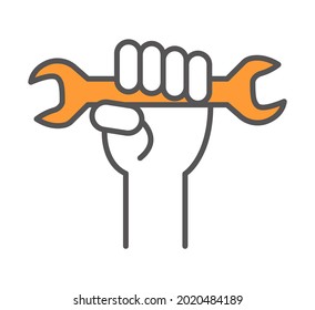 icono de mano con ilustración de vector clave