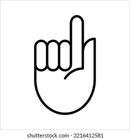 icono de mano, extremidad sobre fondo blanco