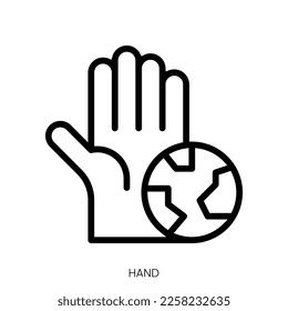hand icon. Line Art Style Design Isolated On White Background