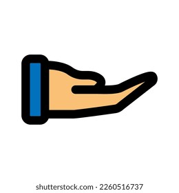 Hand icon line isolated on white background. Black flat thin icon on modern outline style. Linear symbol and editable stroke. Simple and pixel perfect stroke vector illustration