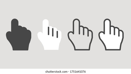 Hand icon line pixel perfect symbol illustration on white background
