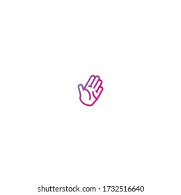 Símbolo de línea de icono de mano aislado en fondo blanco. Ilustración vectorial del concepto del signo de gesto de despedida. Ondas de mano, apretón de manos.