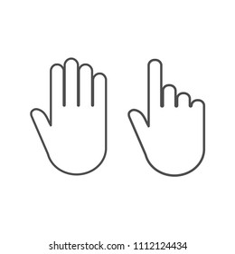 Hand icon. Line hand icon. Vector illustration, flat design.