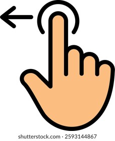 Hand Icon Lineal Color Vector Illustration