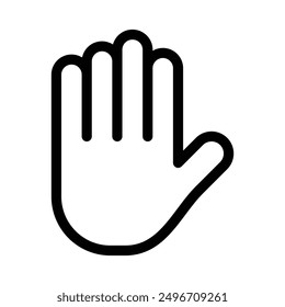 Hand icon linear logo mark in black and white