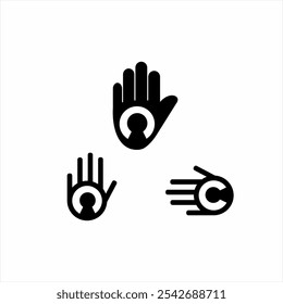 Handsymbol Logo Design mit menschlichem Symbol.