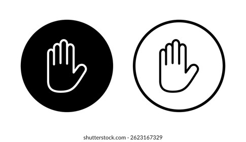 Diseño del logotipo del icono de la mano. signo de la mano y símbolo. palma