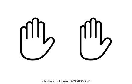 Ícone de mão logotipo design. mão sinal e símbolo. palma