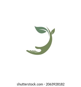 Vector de la plantilla de diseño plano del logotipo del icono de mano