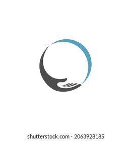 Hand icon logo flat design template vector