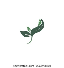 Vector de la plantilla de diseño plano del logotipo del icono de mano