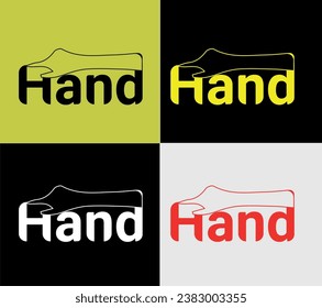 Hand icon  logotype, elements color variation abstract icon. Modern logotype, business template.