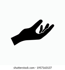 Hand Icon Looking Up. Accept Symbol - Vector Logo Template.