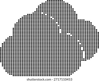 Hand icon made of black dots on white background gesture palm