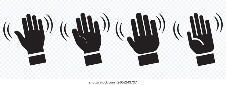 Hand icon made in an outline style isolated on whiate background. Identification sign. Editable stroke. Vector design template.