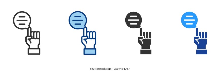 Hand Up Icon Multiple Style Vector Collection