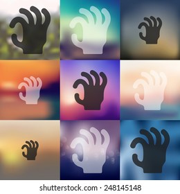 hand icon on blurred background