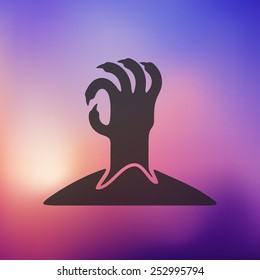 hand icon on blurred background