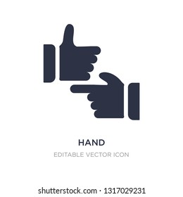 hand icon on white background. Simple element illustration from Signs concept. hand icon symbol design.