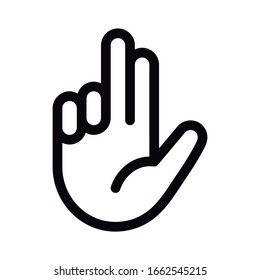 Hand icon on white background. Vector illustration