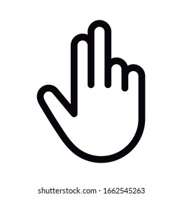 Icono de mano sobre fondo blanco. Ilustración del vector