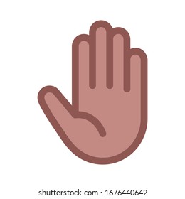 Icono de mano sobre fondo blanco. Ilustración del vector