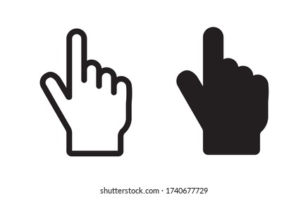 Hand icon on white background for web.
