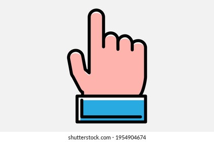 Hand-Symbol auf weißem Hintergrund. Vektorgrafik.