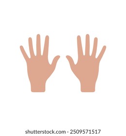 Handsymbol auf weißem Hintergrund. Vektorgrafik im trendigen Flachstil