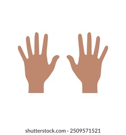 Icono de la mano sobre fondo blanco. Ilustración vectorial en estilo plano de moda