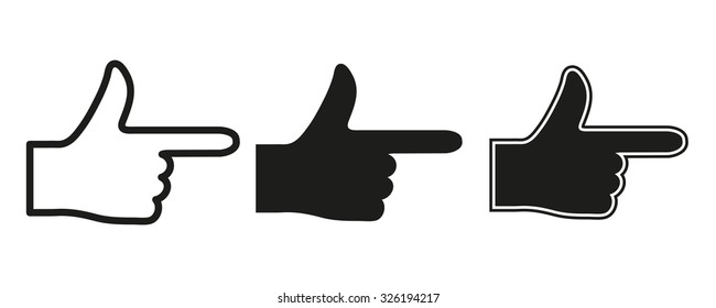 Hand   icon  on white background. Vector illustration.