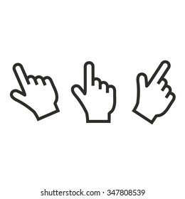 Hand icon on white background. Vector illustration.