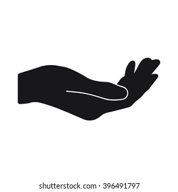 Hand icon on the white background