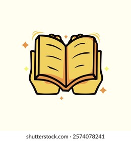 hand icon opening a book