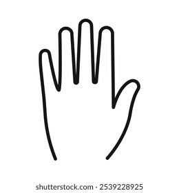 Hand icon outline collection or set in black and white