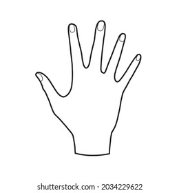 Hand icon in outline style isolated on white background.vector illustration.Part of body symbol