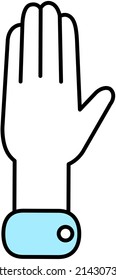 Hand icon in outline style isolated on white background. Part of body symbol stock vector illustration. Shaking sign, agreement. Greet each other. Extend hand. One hand gesture, partner collaboration