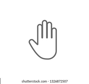 Hand icon. Outline hand vector design. 