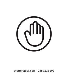 Hand icon Outline vector for web ui