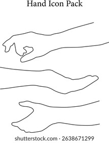 hand icon pack outline vector hands