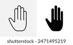 Hand icon. Palm symbol. Stop gesture sign. Human hand vector illustration isolated.