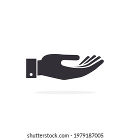 Hand icon, palm symbol vector isolated simple illustration.