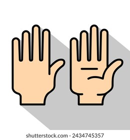 hand icon, palm, vector illustration