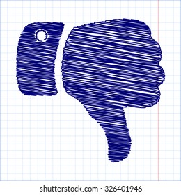 Hand icon with pen and school paper effect 