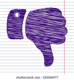 Hand icon with pen and school paper effect 