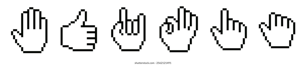 Hand icon pixel. Hand pixel